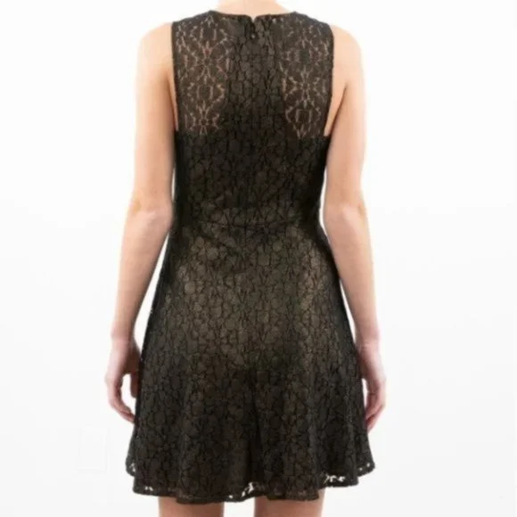 BCBGeneration 2 Dress Bronze Gold Lace Flare Mini - Picture 5 of 7